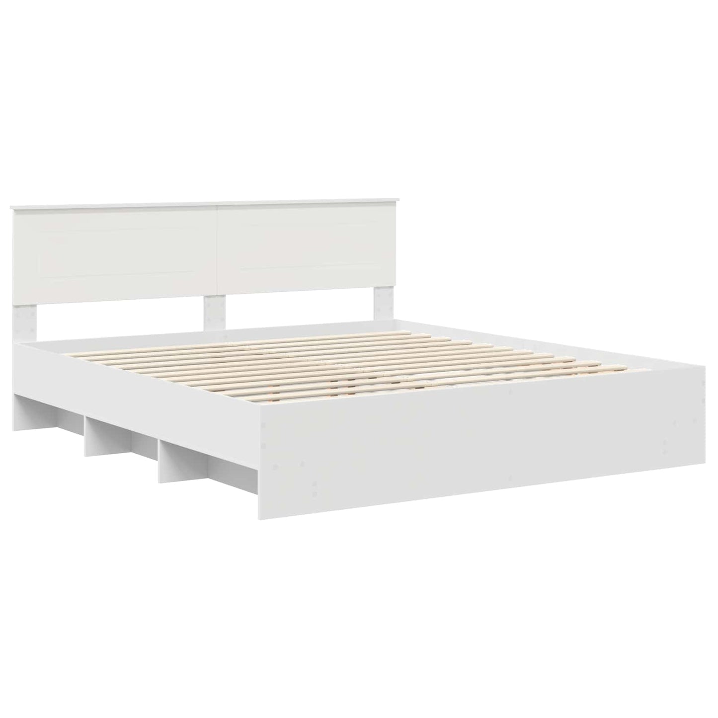 vidaXL Bed Frame with Headboard White 180 x 200 cm Engineered Wood