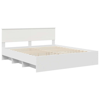 vidaXL Bed Frame with Headboard White 180 x 200 cm Engineered Wood