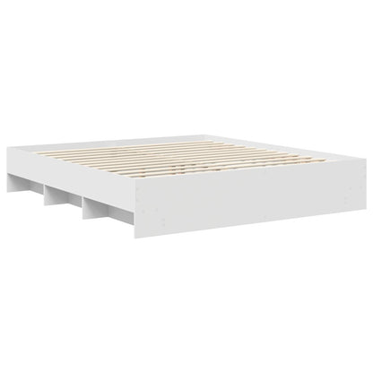 vidaXL Bed Frame with Headboard White 180 x 200 cm Engineered Wood