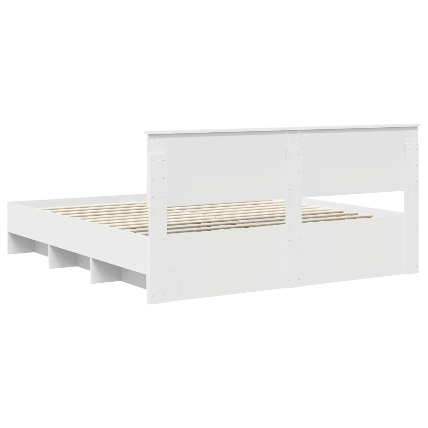 vidaXL Bed Frame with Headboard White 180 x 200 cm Engineered Wood