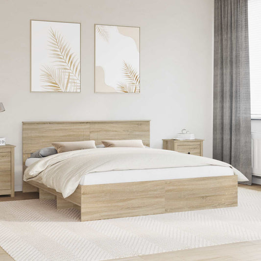 vidaXL Bed Frame Sonoma Oak 180 x 200 cm Engineered Wood