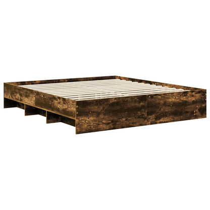 vidaXL Bed Frame Smoked Oak 180 x 200 cm Engineered Wood