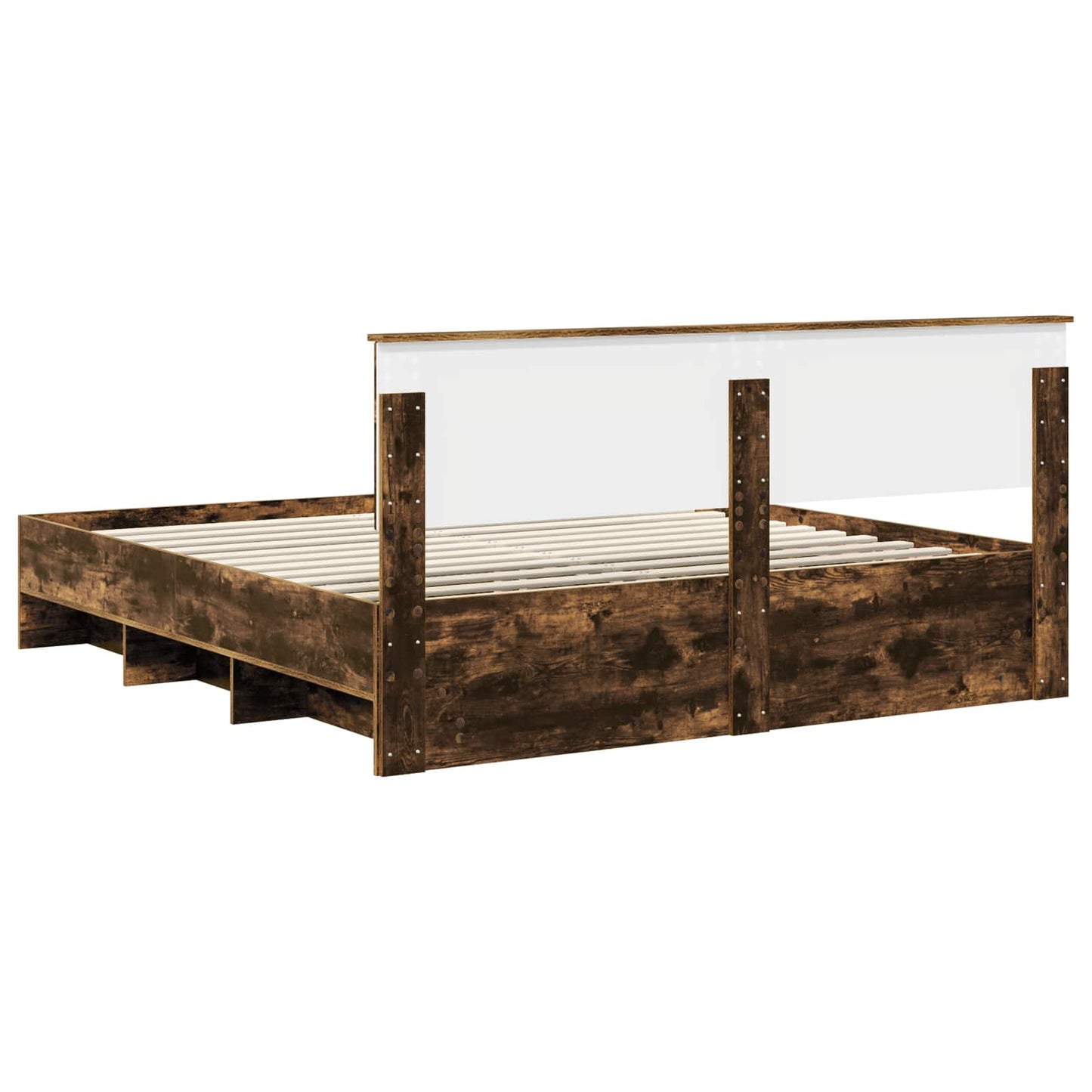 vidaXL Bed Frame Smoked Oak 180 x 200 cm Engineered Wood