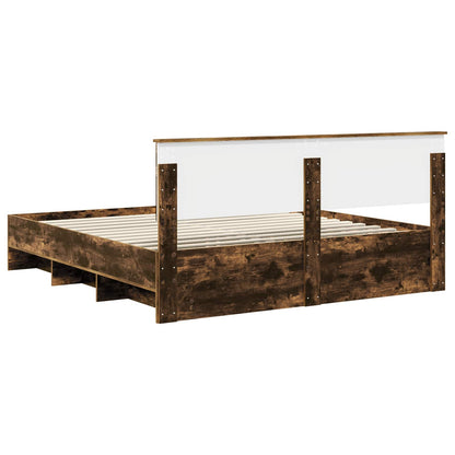 vidaXL Bed Frame Smoked Oak 180 x 200 cm Engineered Wood