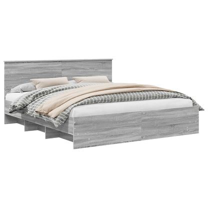 vidaXL Bed Frame Grey Sonoma 180 x 200 cm Engineered Wood