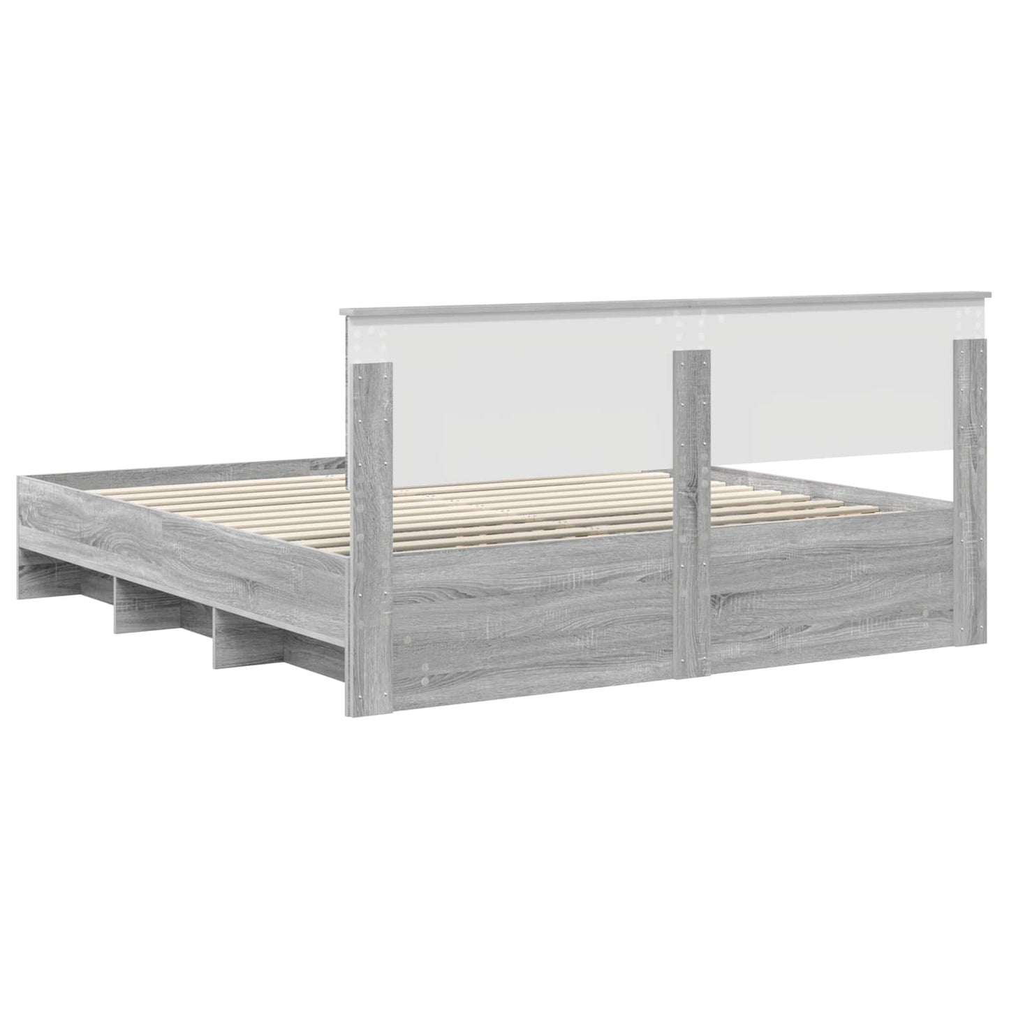 vidaXL Bed Frame Grey Sonoma 180 x 200 cm Engineered Wood