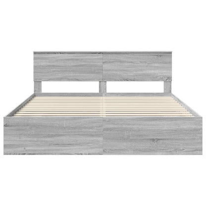 vidaXL Bed Frame Grey Sonoma 180 x 200 cm Engineered Wood