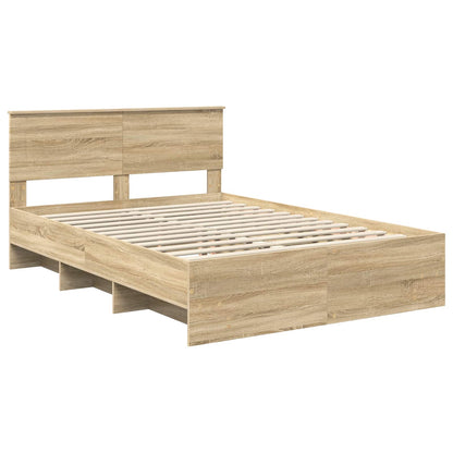 vidaXL Bed Frame Sonoma Oak 160 x 200 cm Engineered Wood