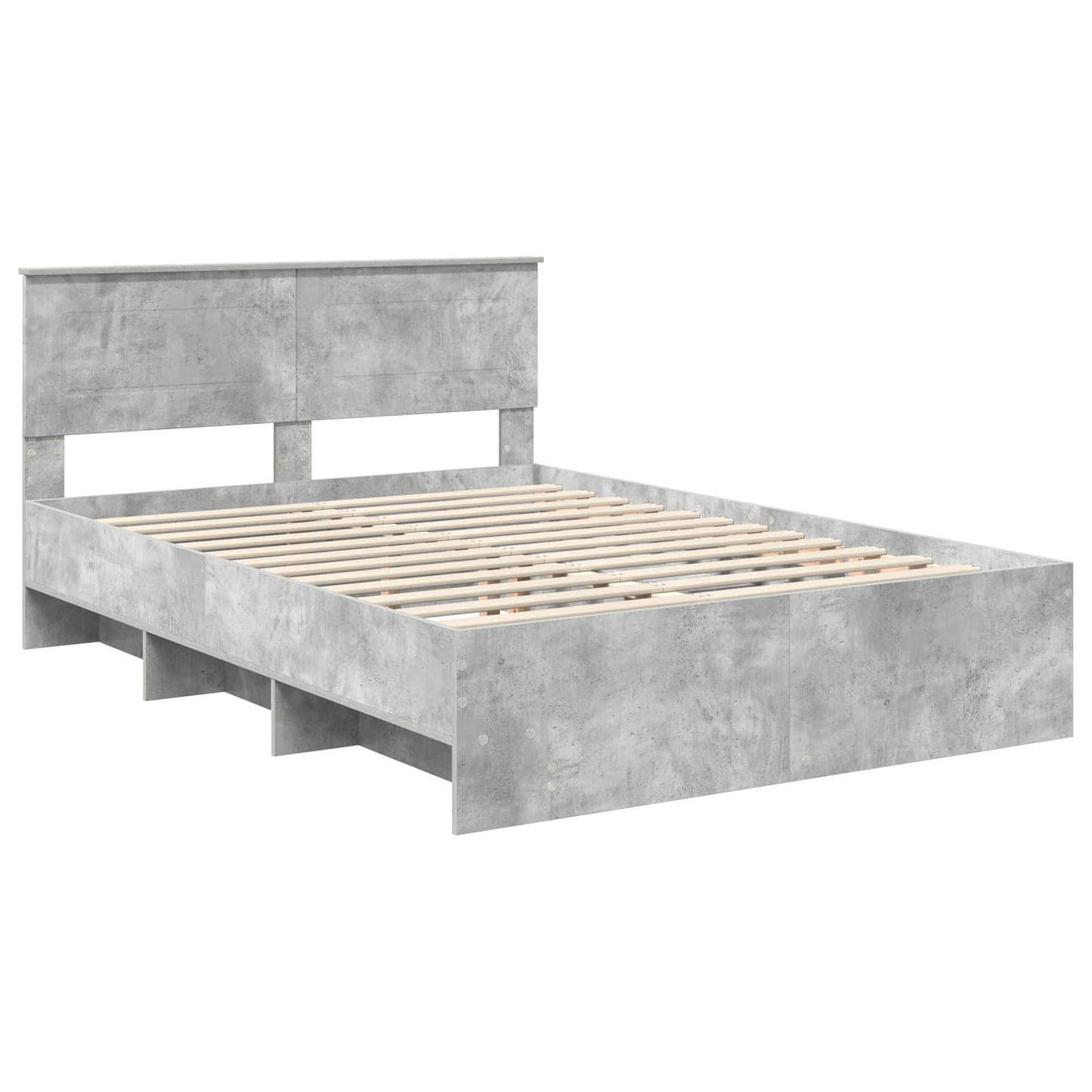 vidaXL Bed Frame Concrete Grey 160 x 200 cm Engineered Wood