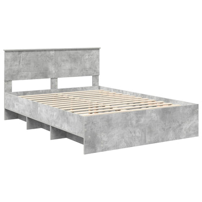 vidaXL Bed Frame Concrete Grey 160 x 200 cm Engineered Wood