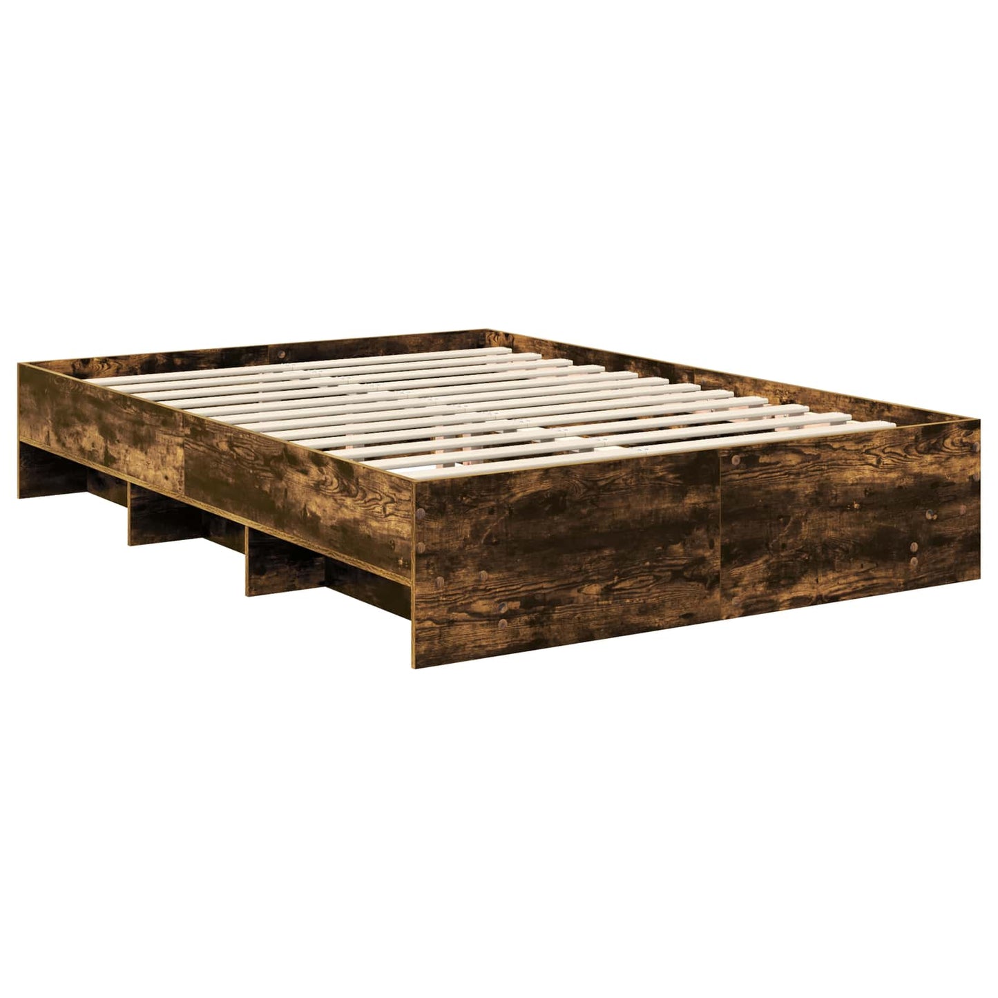 vidaXL Bed Frame Smoked Oak 160 x 200 cm Engineered Wood