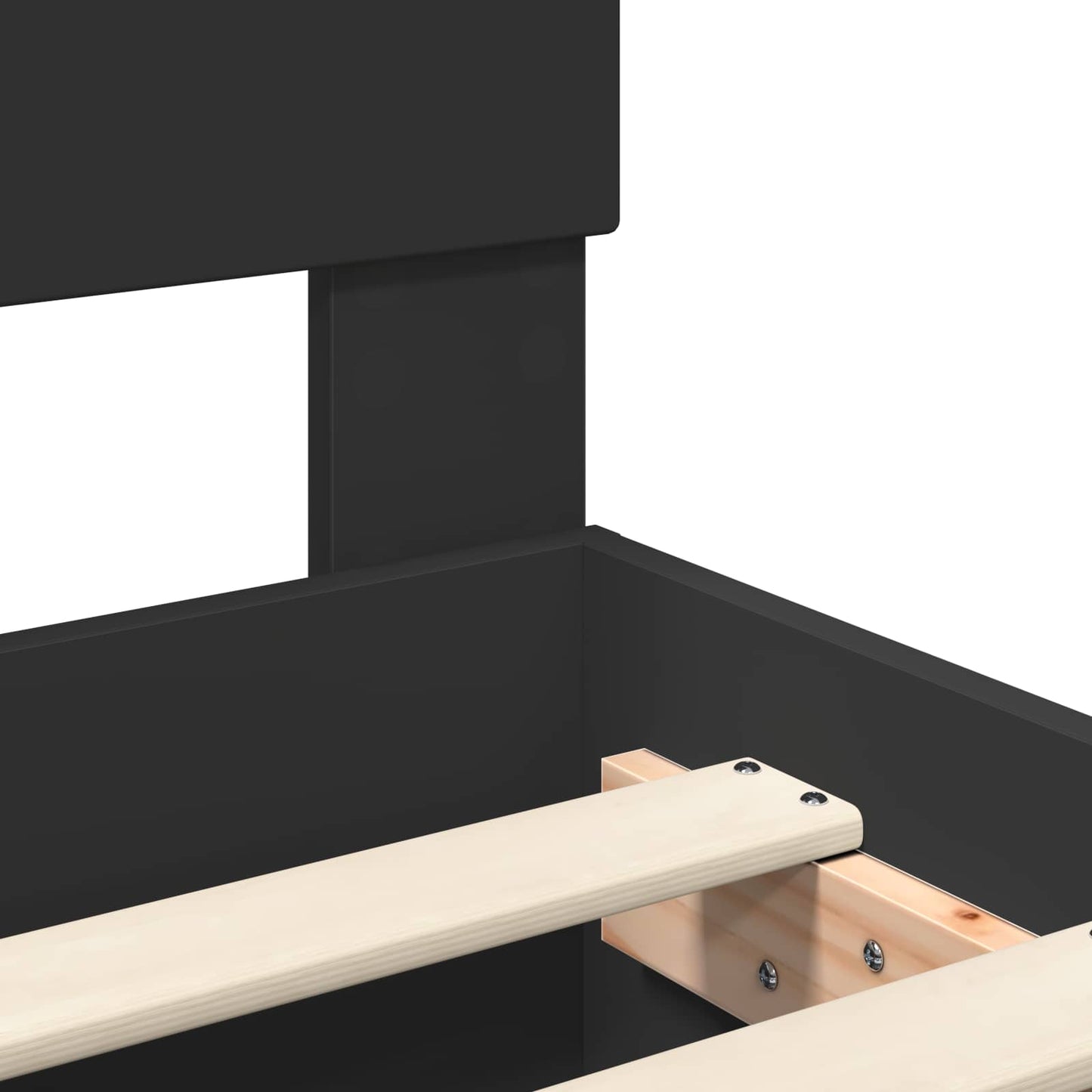 vidaXL Bed Frame with Headboard Black 150 x 200 cm Engineered Wood