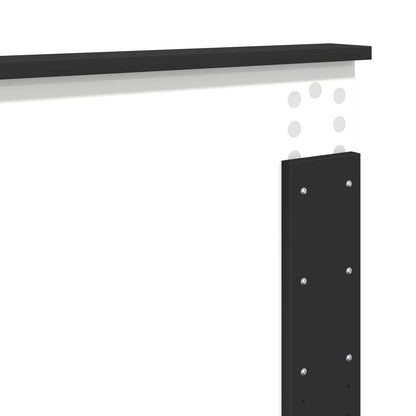 vidaXL Bed Frame with Headboard Black 150 x 200 cm Engineered Wood