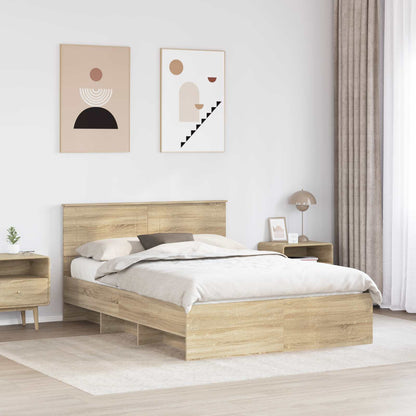 vidaXL Bed Frame Sonoma Oak 150 x 200 cm Engineered Wood