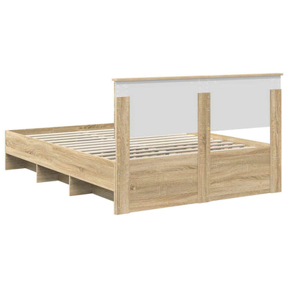 vidaXL Bed Frame Sonoma Oak 150 x 200 cm Engineered Wood