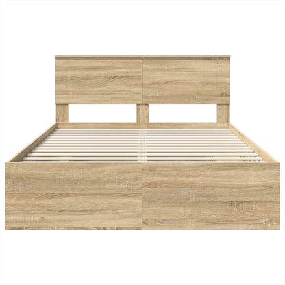 vidaXL Bed Frame Sonoma Oak 150 x 200 cm Engineered Wood