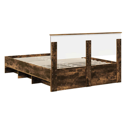 vidaXL Bed Frame Smoked Oak 150 x 200 cm Engineered Wood