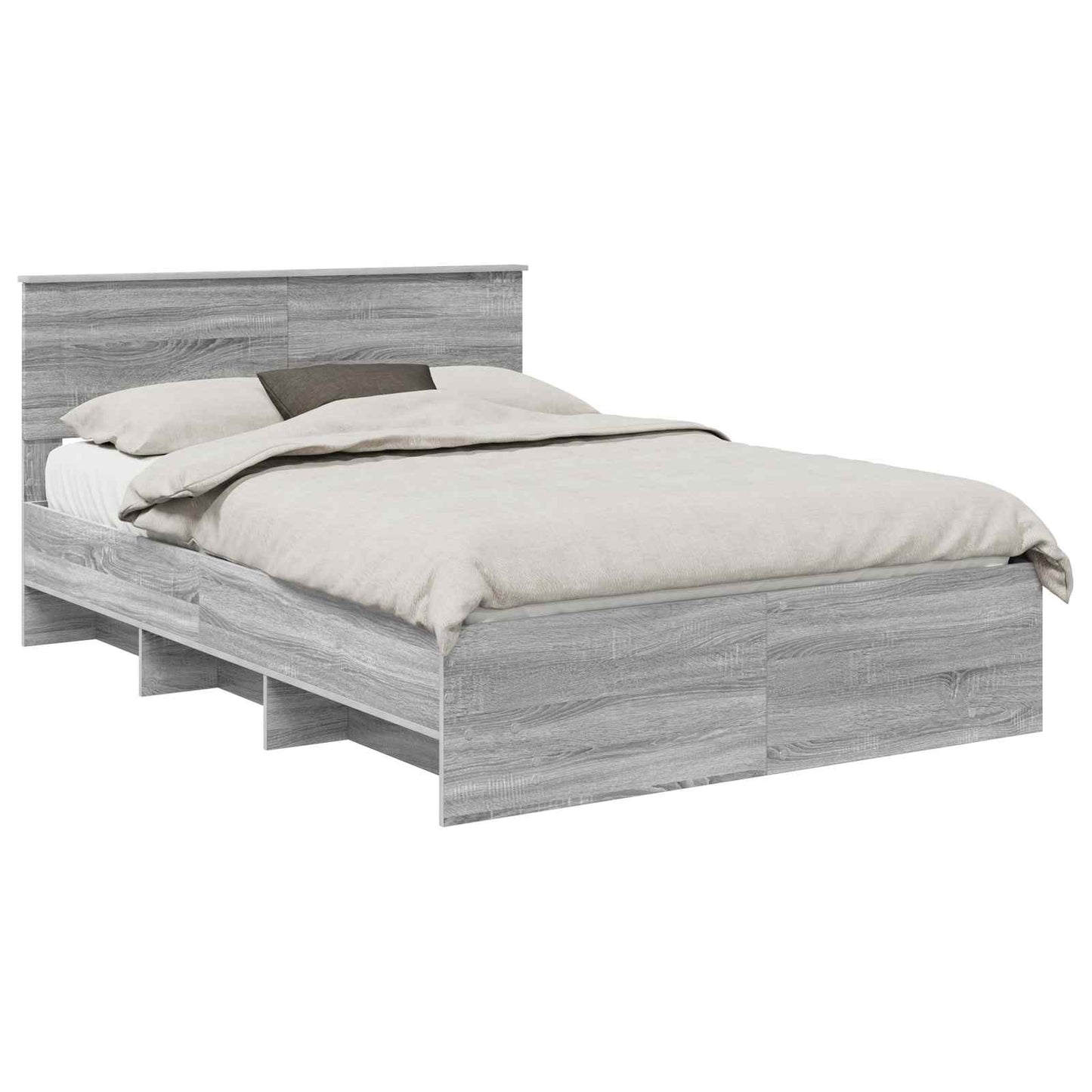 vidaXL Bed Frame Grey Sonoma 150 x 200 cm Engineered Wood
