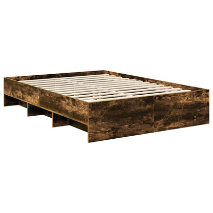 vidaXL Bed Frame Smoked Oak 140 x 200 cm Engineered Wood