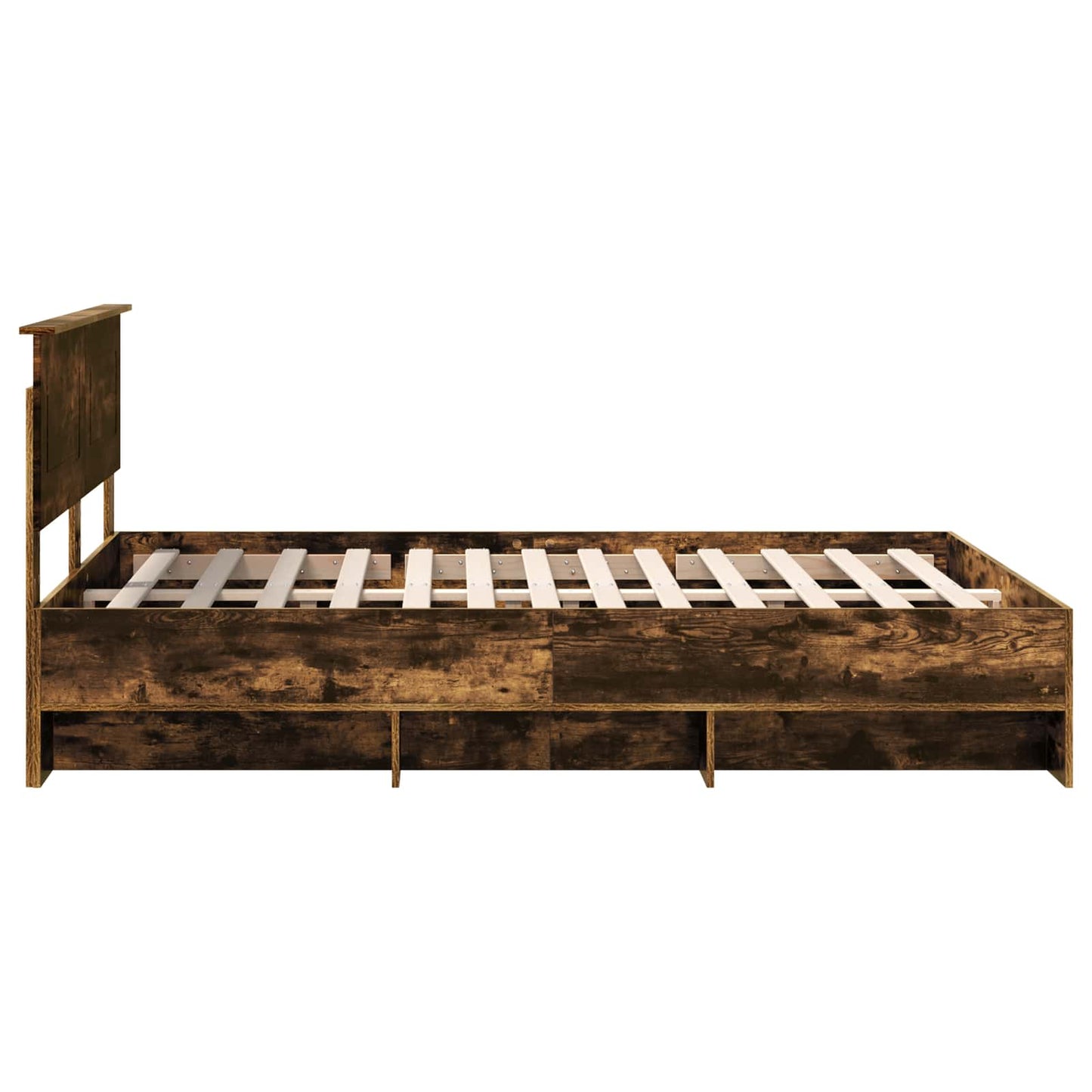 vidaXL Bed Frame Smoked Oak 140 x 200 cm Engineered Wood