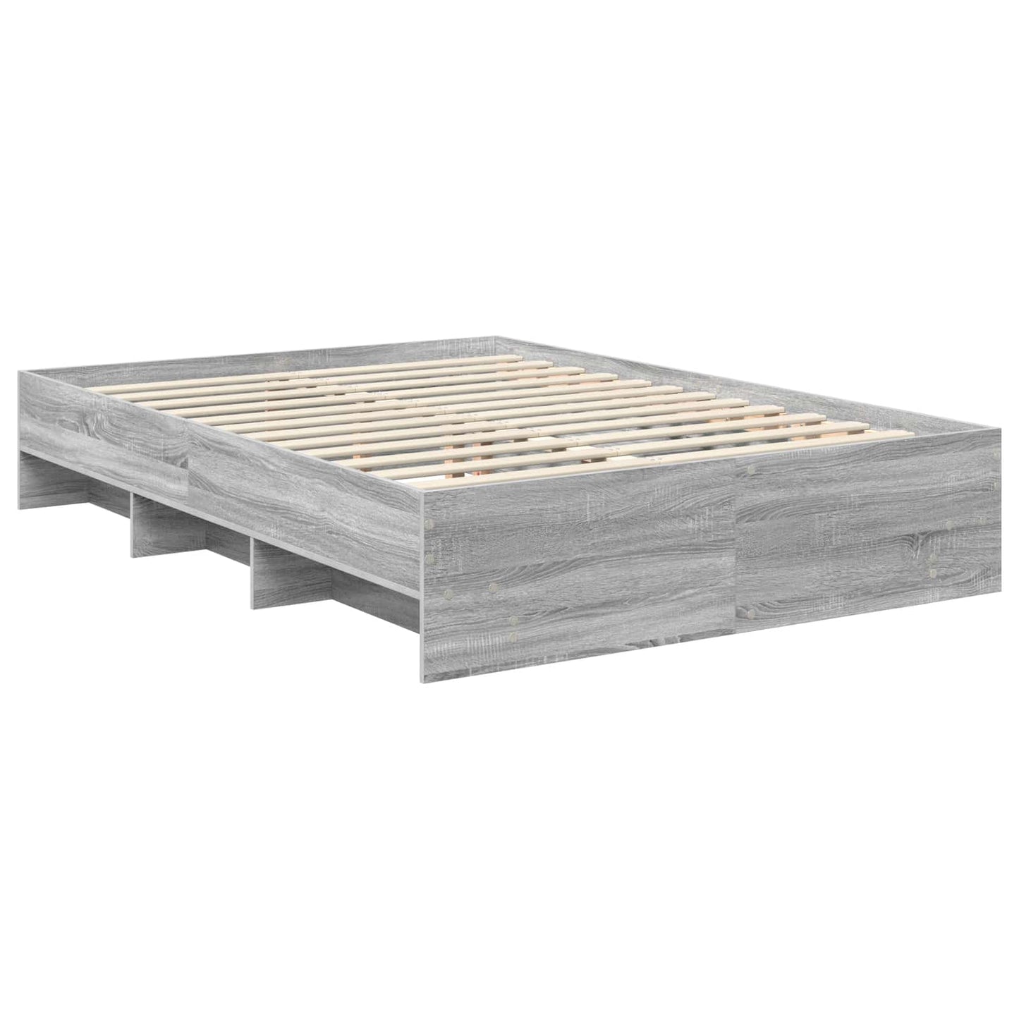 vidaXL Bed Frame Grey Sonoma 140 x 200 cm Engineered Wood