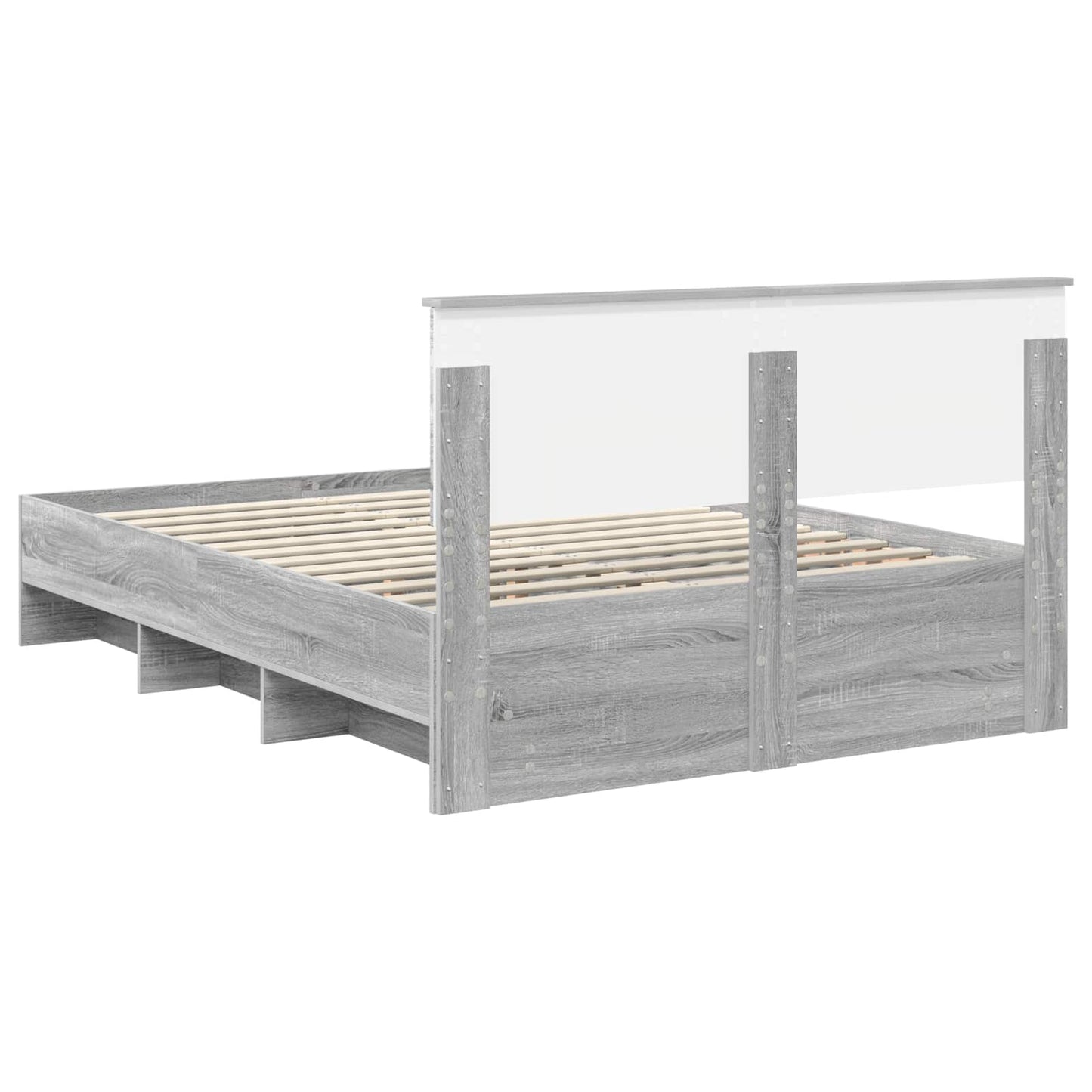 vidaXL Bed Frame Grey Sonoma 140 x 200 cm Engineered Wood