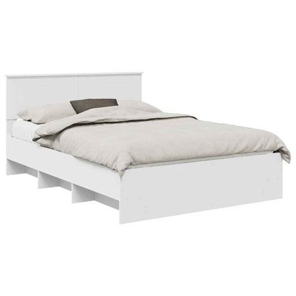 vidaXL Bed Frame with Headboard White 140 x 200 cm Engineered Wood