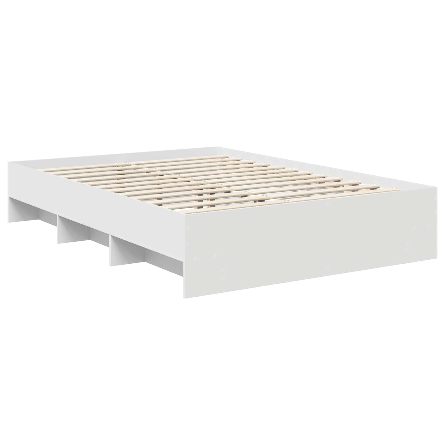 vidaXL Bed Frame with Headboard White 140 x 200 cm Engineered Wood