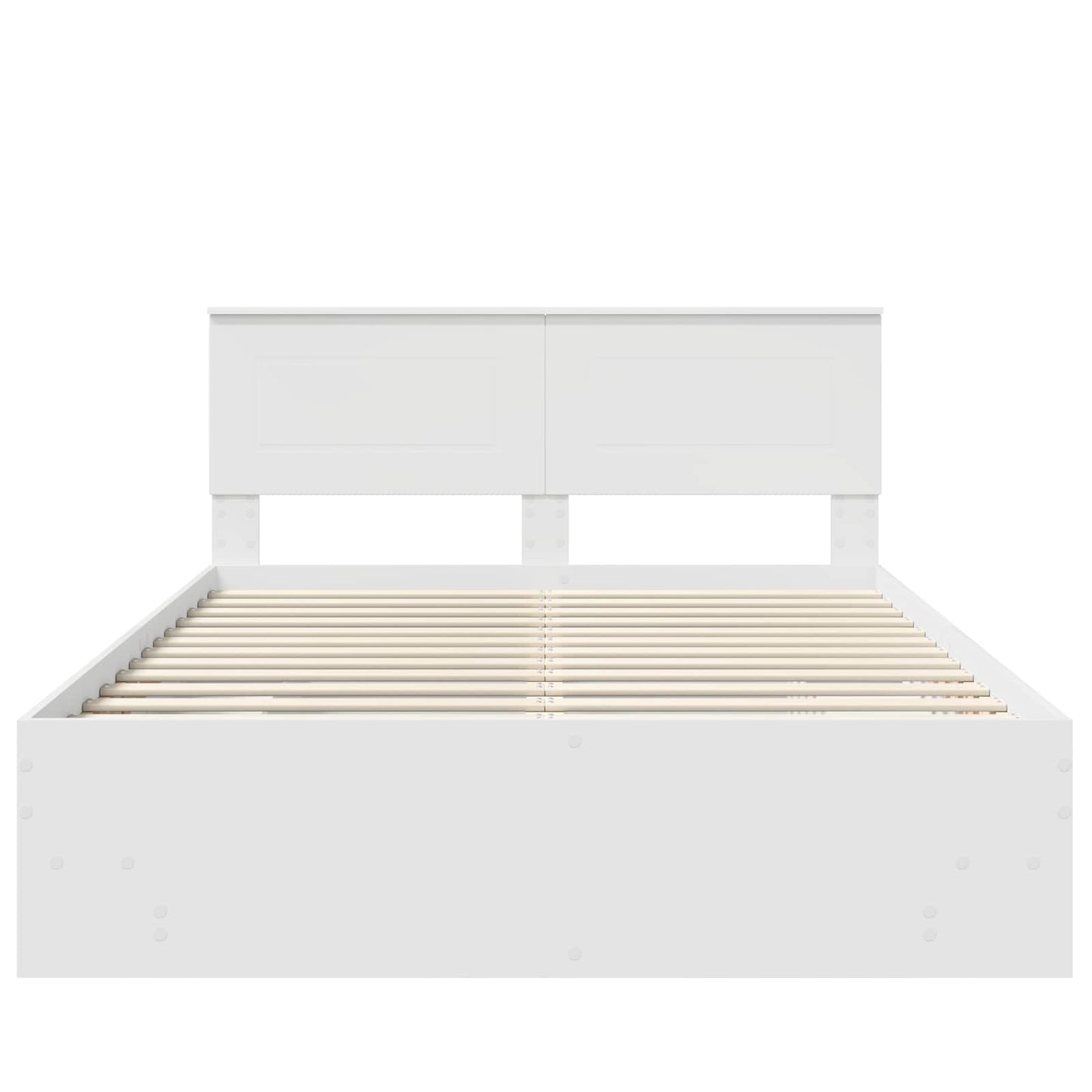 vidaXL Bed Frame with Headboard White 140 x 200 cm Engineered Wood
