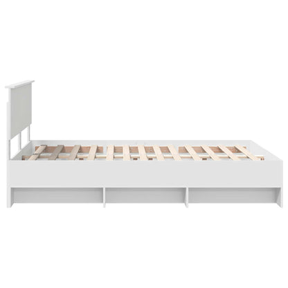 vidaXL Bed Frame with Headboard White 140 x 200 cm Engineered Wood