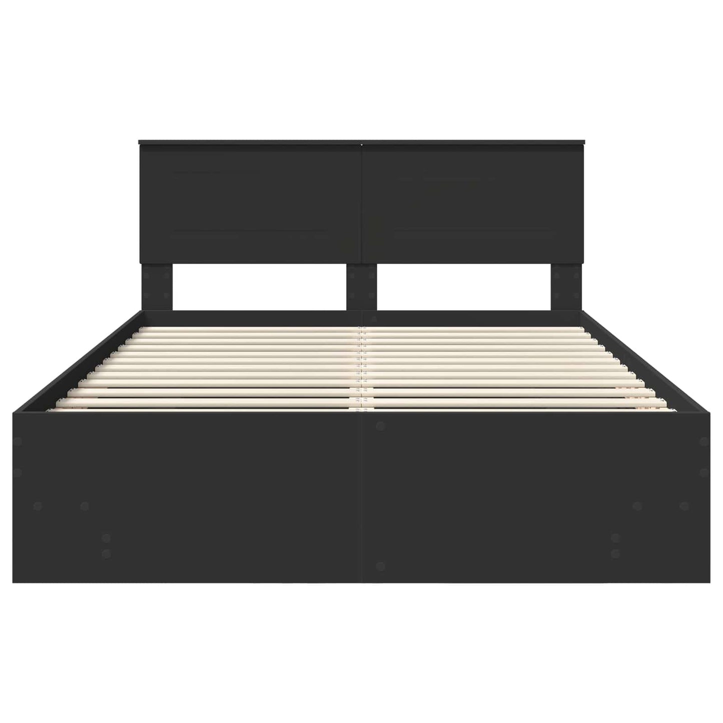 vidaXL Bed Frame with Headboard Black 140 x 200 cm Engineered Wood