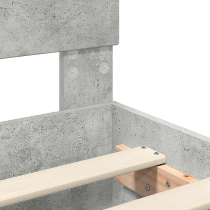 vidaXL Bed Frame Concrete Grey 140 x 200 cm Engineered Wood
