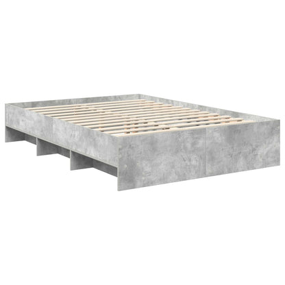 vidaXL Bed Frame Concrete Grey 140 x 200 cm Engineered Wood