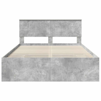 vidaXL Bed Frame Concrete Grey 140 x 200 cm Engineered Wood