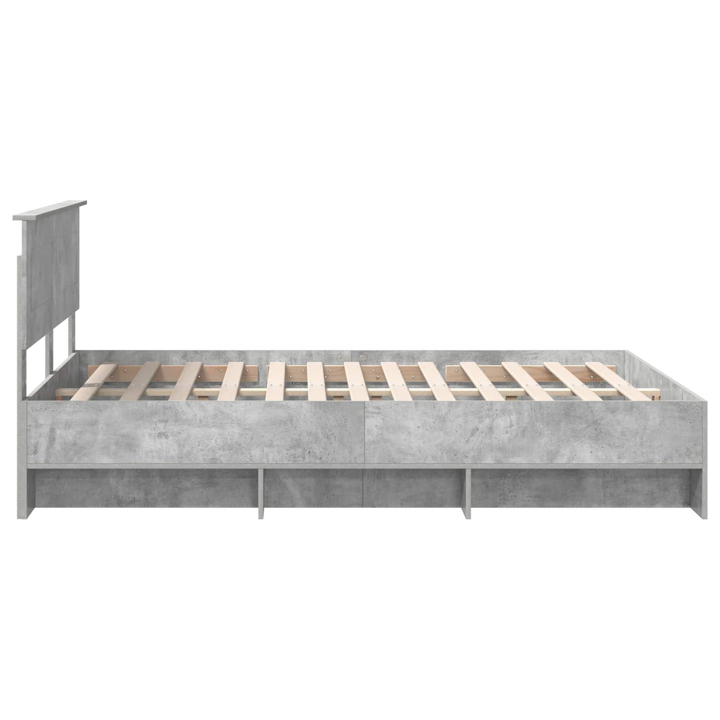 vidaXL Bed Frame Concrete Grey 140 x 200 cm Engineered Wood