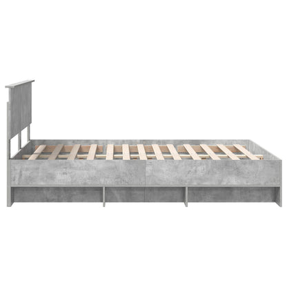 vidaXL Bed Frame Concrete Grey 140 x 200 cm Engineered Wood