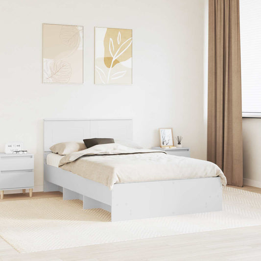 vidaXL Bed Frame with Headboard White 137 x 203 cm Engineered Wood