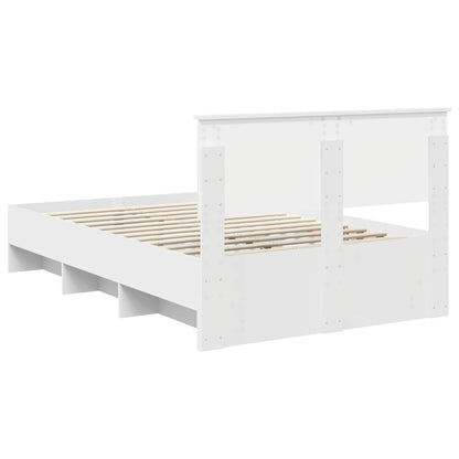 vidaXL Bed Frame with Headboard White 137 x 203 cm Engineered Wood
