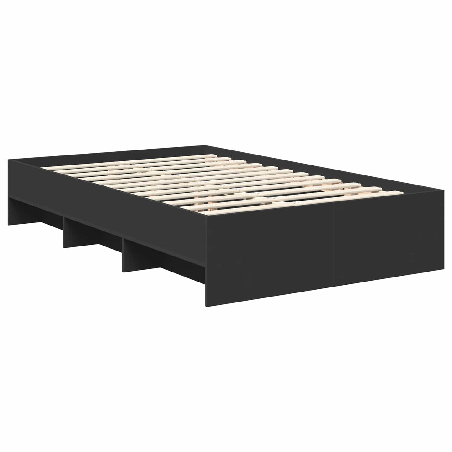 vidaXL Bed Frame with Headboard Black 137 x 203 cm Engineered Wood