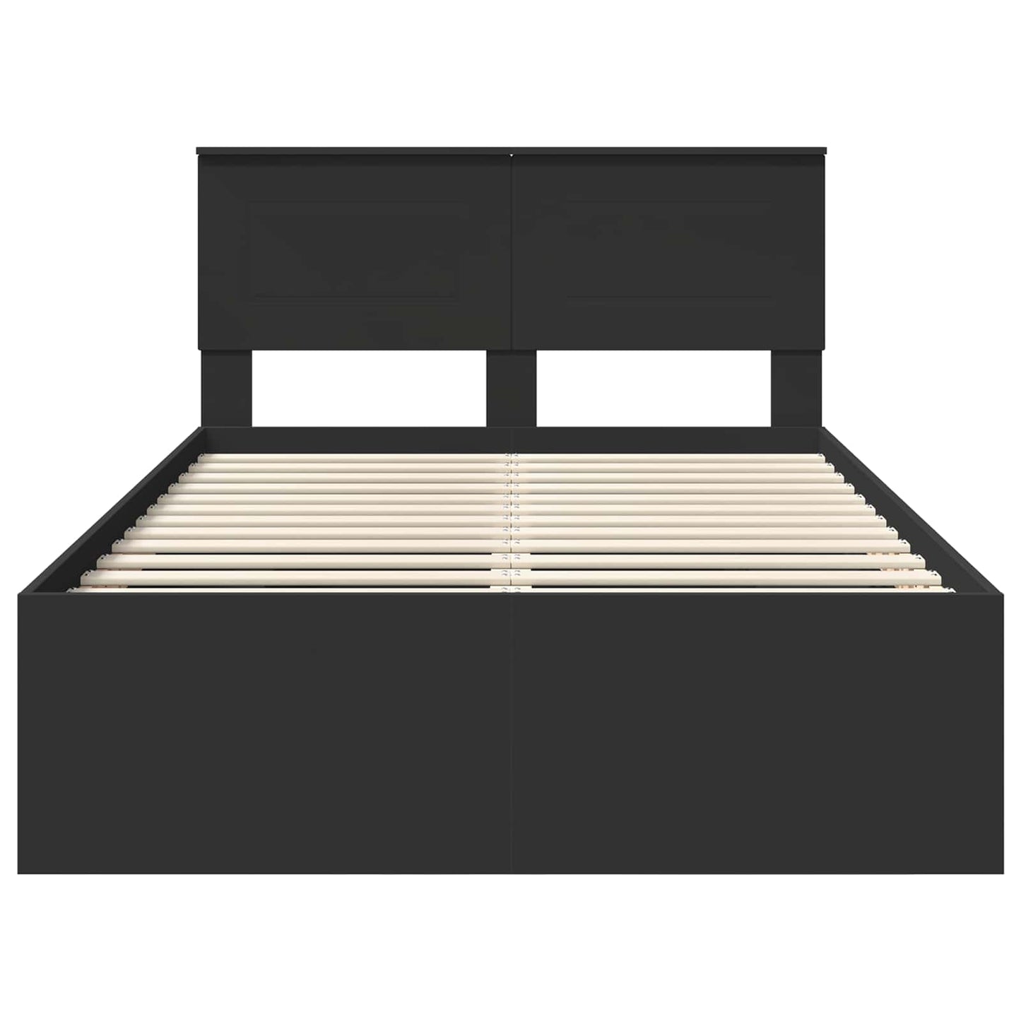 vidaXL Bed Frame with Headboard Black 137 x 203 cm Engineered Wood