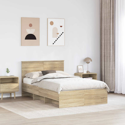 vidaXL Bed Frame Sonoma Oak 137 x 203 cm Engineered Wood