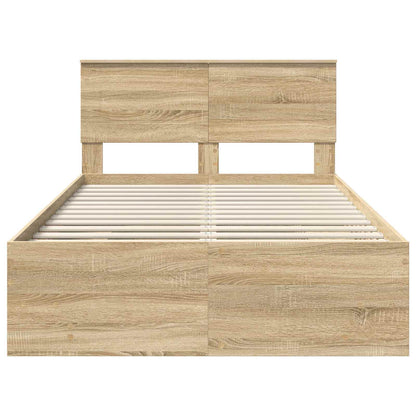 vidaXL Bed Frame Sonoma Oak 137 x 203 cm Engineered Wood