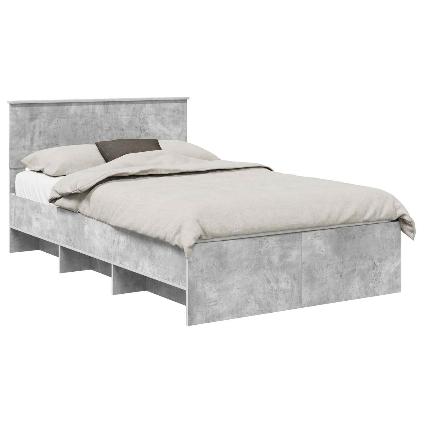 vidaXL Bed Frame Concrete Grey 137 x 203 cm Engineered Wood