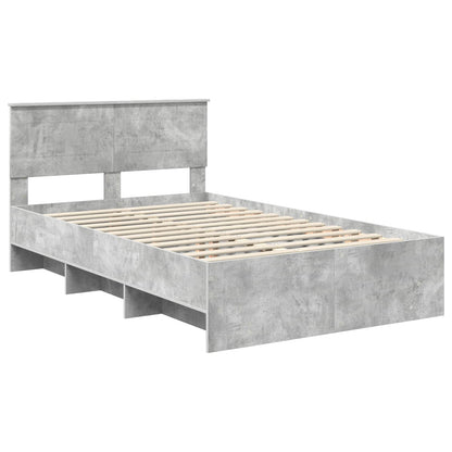 vidaXL Bed Frame Concrete Grey 137 x 203 cm Engineered Wood