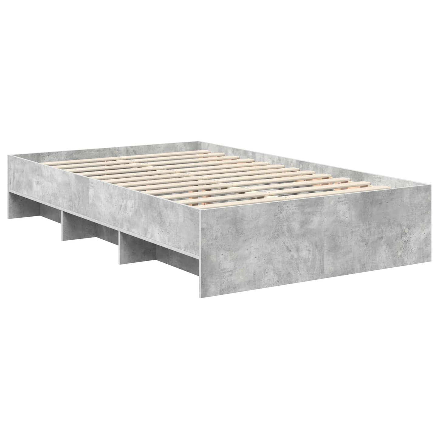 vidaXL Bed Frame Concrete Grey 137 x 203 cm Engineered Wood