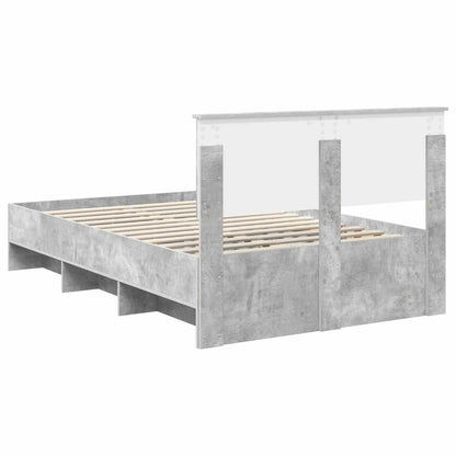 vidaXL Bed Frame Concrete Grey 137 x 203 cm Engineered Wood