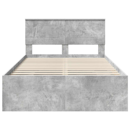 vidaXL Bed Frame Concrete Grey 137 x 203 cm Engineered Wood