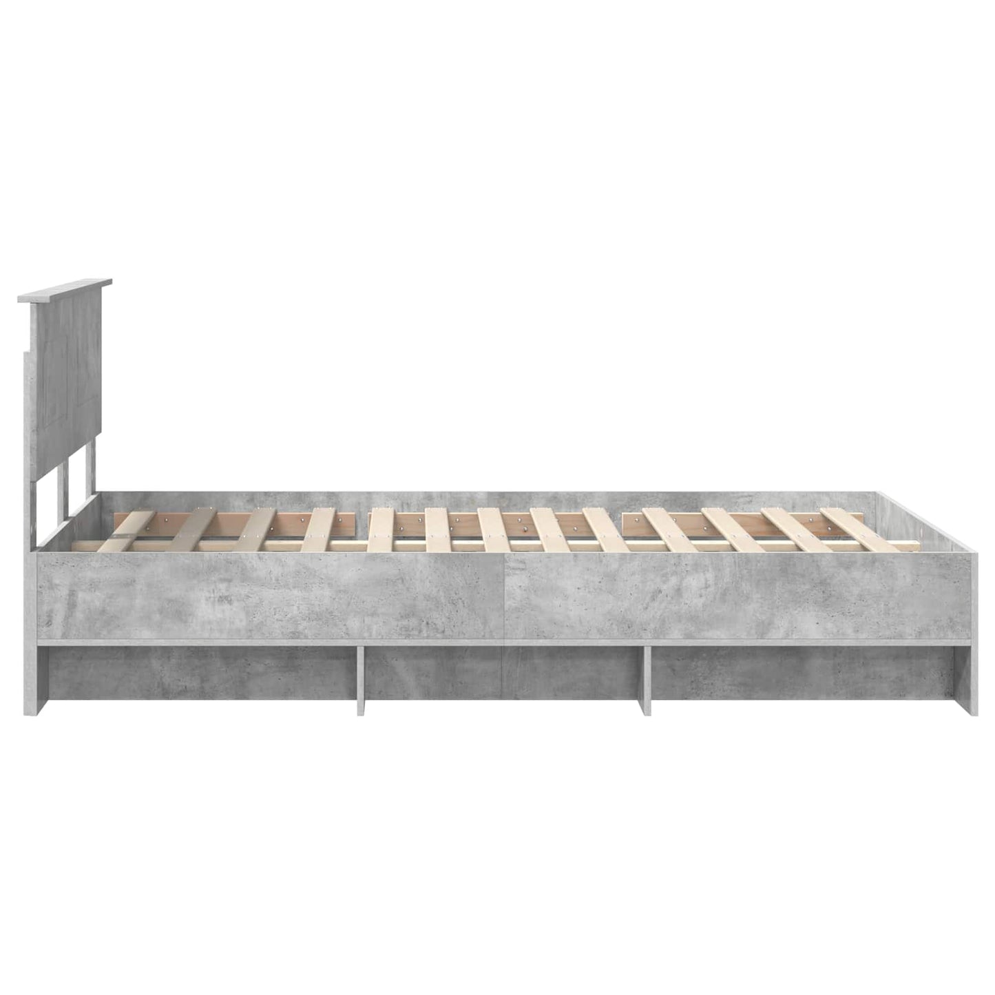 vidaXL Bed Frame Concrete Grey 137 x 203 cm Engineered Wood