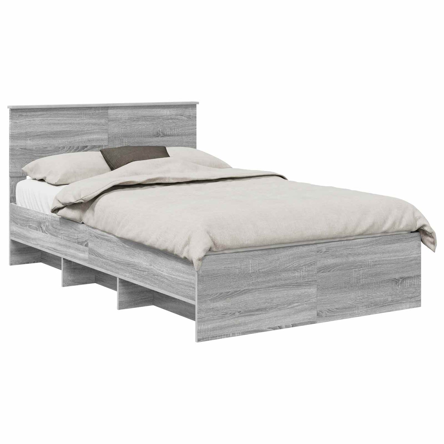 vidaXL Bed Frame Grey Sonoma 137 x 203 cm Engineered Wood