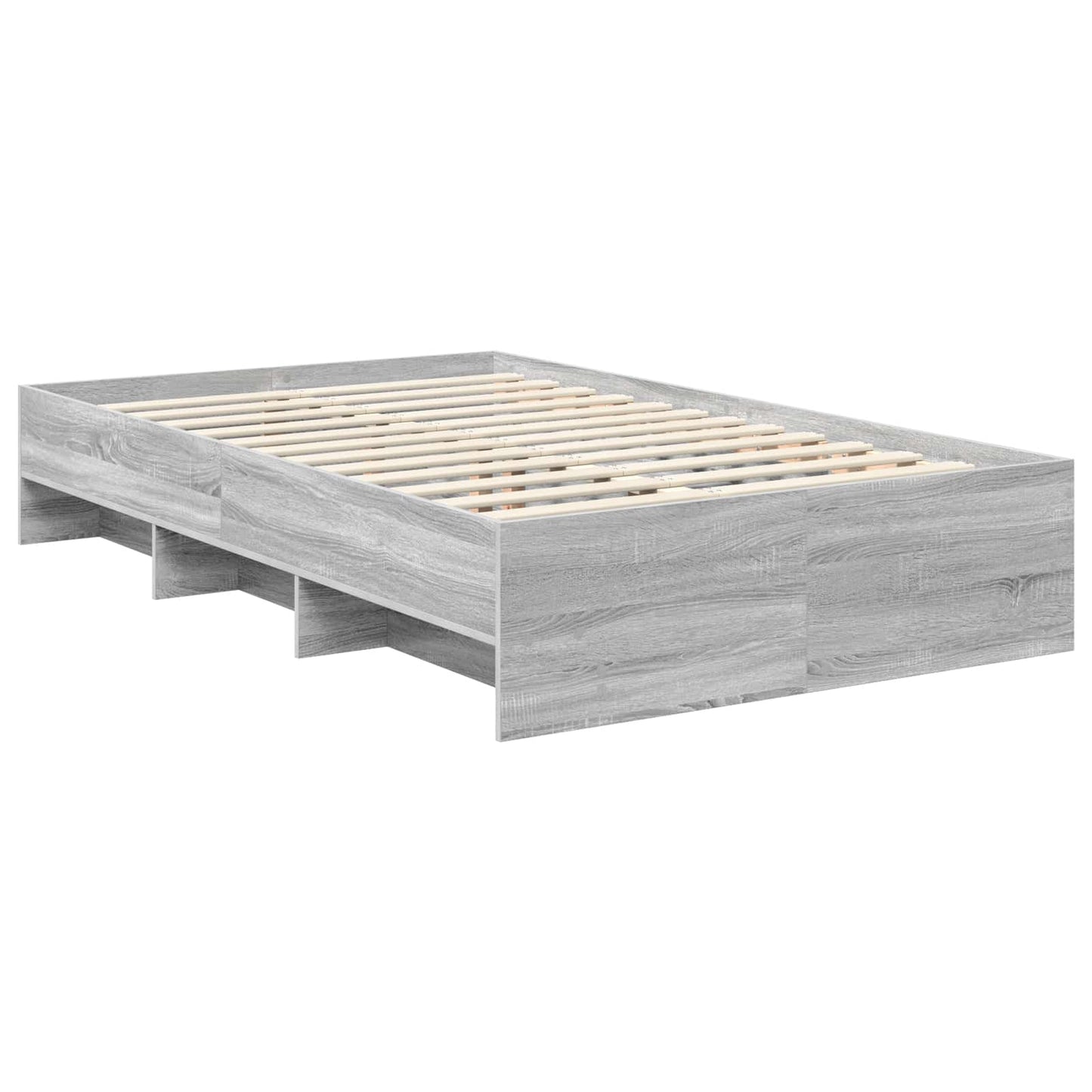 vidaXL Bed Frame Grey Sonoma 137 x 203 cm Engineered Wood